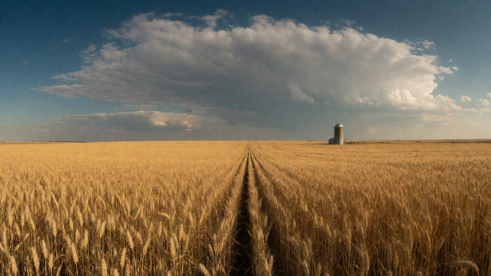 Vast golden Nebraska wheat field rolling to the horizon under a big open plains sky where Cornhusker rural dating begins