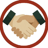 Handshake icon for connecting with country partners
